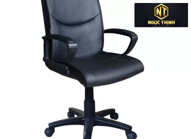 Ghế lãnh đạo lưng trung, đệm tựa bằng mút bọc PVC, da công nghiệp hoặc da thật SG606